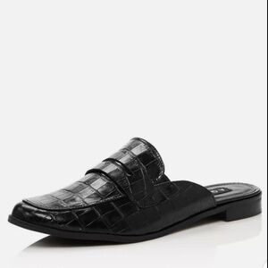 Aqua Women's Black Croco Leather
Gina Loafer Mules / Size 9M / New in Box Z1179